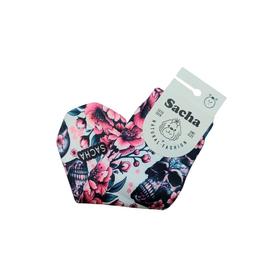Calcetines Mujer Calaveras Sacha con flores rosas y estampado original
