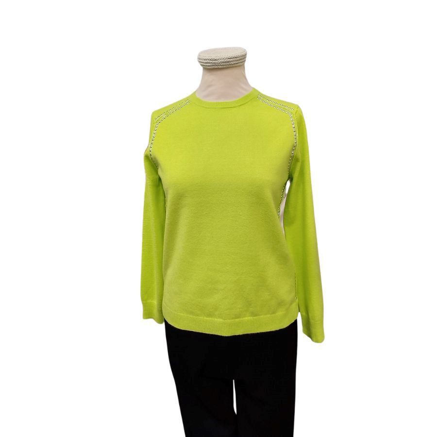 Jersey lima de punto para mujer con manga larga