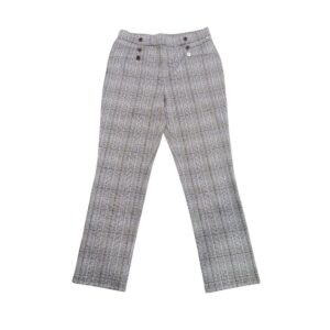 Pantalón de mujer MCM con estampado de cuadros en gris, negro y blanco