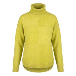 Jersey MCM color verde lima con cuello alto y manga larga