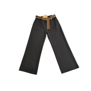 Pantalón negro Vico Nature con cintura elástica y cinturón